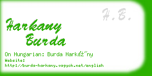 harkany burda business card